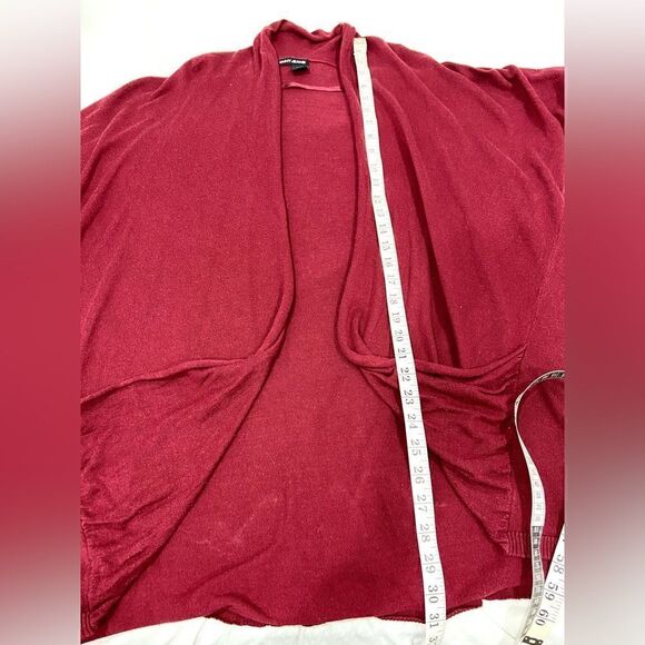DKNJ Jeans burgundy long sleeve cardigan deep front pockets size small - Picture 4 of 6